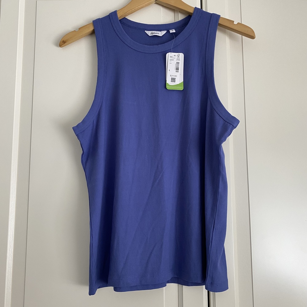 Reitmans Blue Ribbed Tank Top